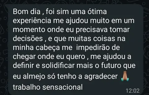 Mensagem real de participante de uma imersão